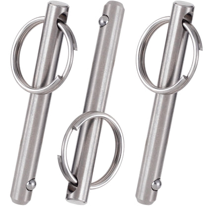 OIIKI 3 Pack Quick Release Pins, Fastener Diameter 5/16 inch(8mm) Usable Length: 2.42inch(61.5mm), Bimini Top Pin, Full 316 Stainless Steel Marine Hardware for Ship Outfitting/Shipbuilding