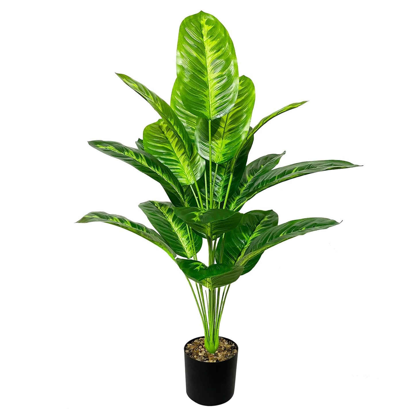 Rozwkeo Artificial Plants in Pots Large Fake Tree Floor Faux Tropical Plants Decorative Greenry House Potted Tall for Home Office Living Room Decor Indoor Garden Outdoor (80cm Tropical Banana)