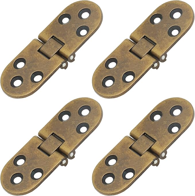 Piutouyar 4PCS Bronze Butler Tray Hinge, Heavy Duty Folding Flip Top Hinge 180