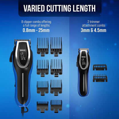 Wahl Complete Groom Dog Clipper & Trimmer Kit, Clippers for Dogs, Full Coat Grooming, Low Noise Corded Pet Clippers, Pet Trimmers, Groom Pets at Home