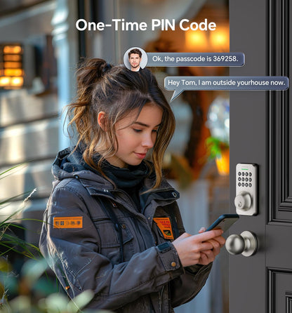 Keyless Entry Keypad Deadbolt with Handle Set, Smart Lock, Auto-Lock + One-Touch Lock, 100 Codes + 15-Min Easy Install, Ideal for Airbnb/Homes/Offices, Fits U.S. Standard Front Doors, Black
