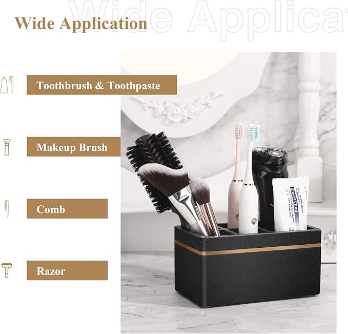Shinowa Resin Toothbrush Holder, 5 Slots Hygienic Electric Toothbrush Holder