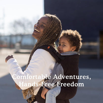 Beco Toddler Carrier with Extra Wide Seat, 100% Cotton Toddler Carrying Backpack Style and Front-Carry, Lightweight & Breathable Child Carrier, Toddler Sling Carrier 20-60 lbs (Metro Black)
