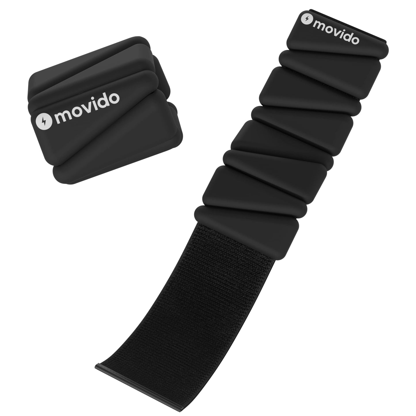 Movido Wearable Wrist & Ankle Weights - 1 lb each (2 per set) | Compact Workout Weights for Women & Men | Perfect for Yoga, Walking, Pilates, Home Workouts (Carbon)