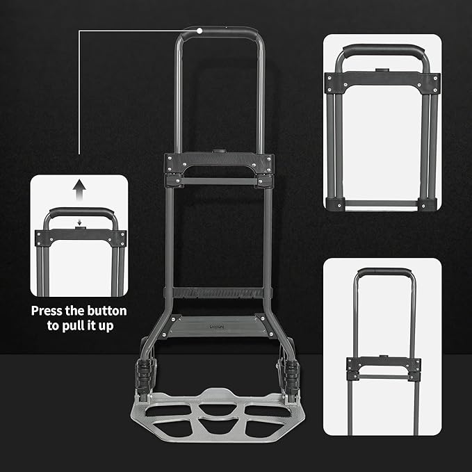 Leeyoung Folding Hand Truck and Dolly, 264 Lb Capacity Heavy-Duty Luggage