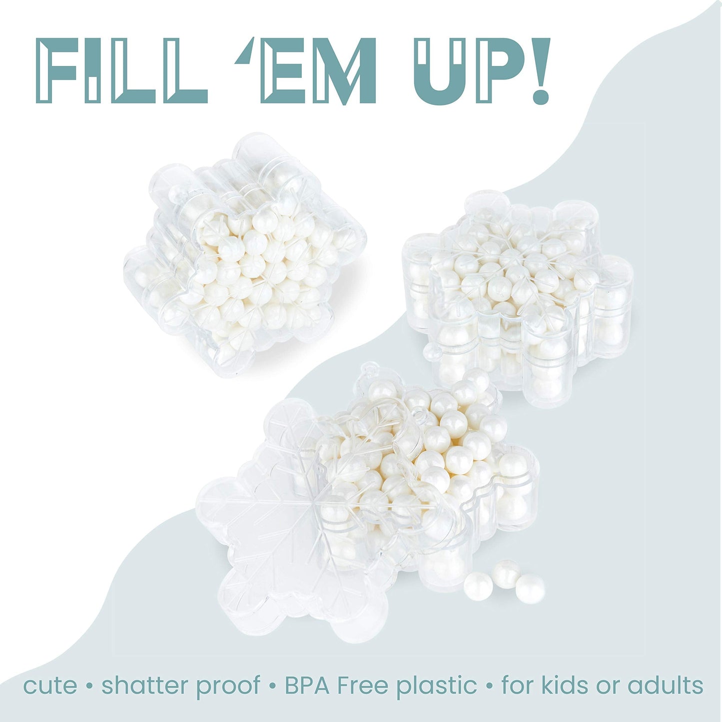 Snowflake Shaped Acrylic Candy Boxes,12 Pack,2.36"x2.36"x0.98",Perfect for Weddings, Birthdays, Party Favors and Gifts,Cute Clear Plastic Containers,Clear Fillable Ornaments Crafts Decorations
