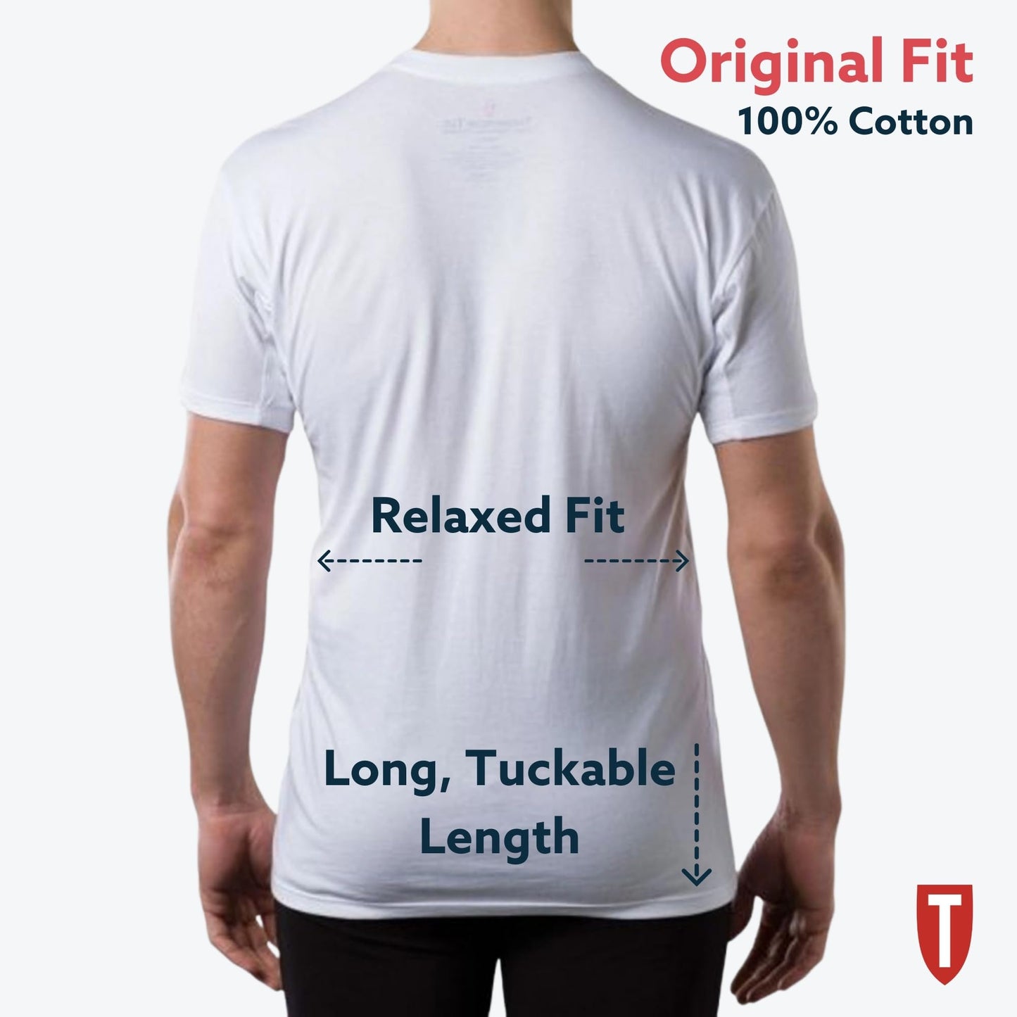 The Thompson Tee Men's Sweatproof Undershirt | Cotton V Neck | Original Fit | with Sweat Pads