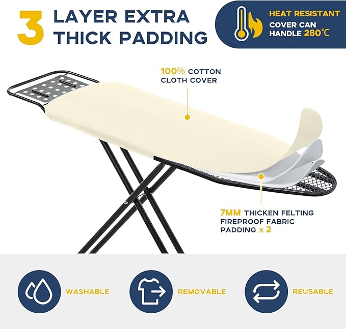 Ironing Board Full Size, RAINHOL Compact Iron Board