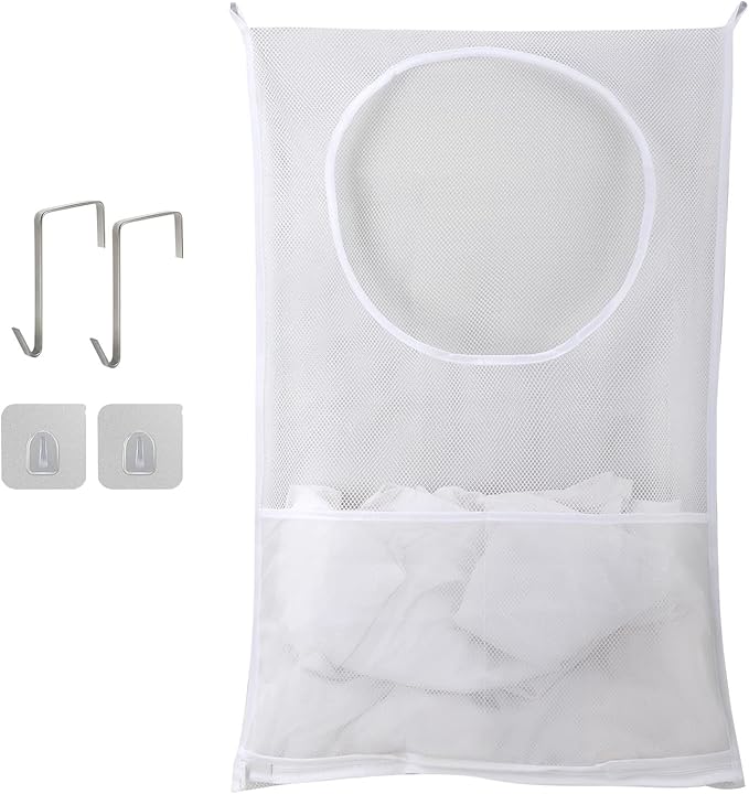 Hanging Laundry Hamper, Over The Door Laundry Hamper, Mesh Hanging Laundry Bag