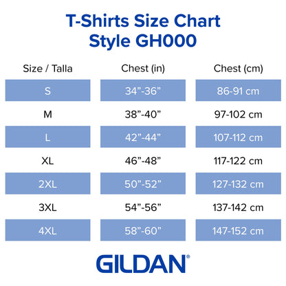 Gildan T-Shirt, Style GH000, Black (2-Pack), Small