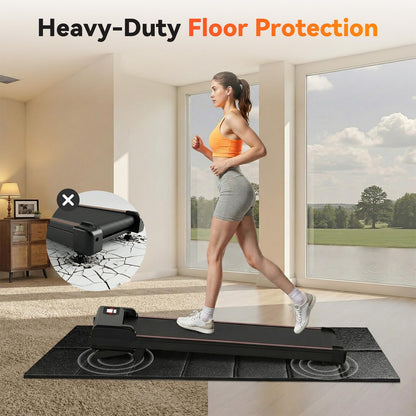 Treadmill Mat for Carpet & Hard Floors, 68" x 24" Foldable Floor Extra Thick Protection Mat, Non-Slip Noise & Shock Absorbing for Walking Pad, Exercise Bike, Elliptical, Home Gym Equipment