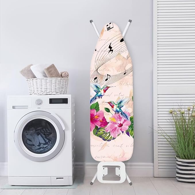 GLENLCWE Blue Hummingbird Hibiscus Music Note Ironing Board Cover Full Size