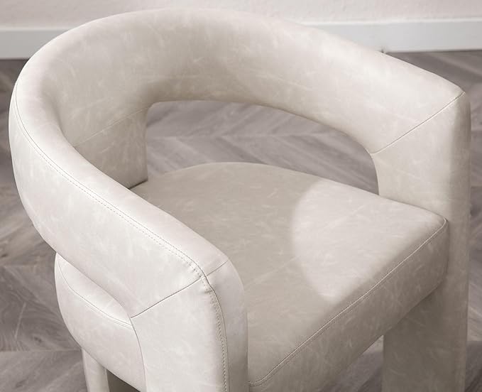 VESCASA Faux Leather Barrel Dining Chair
