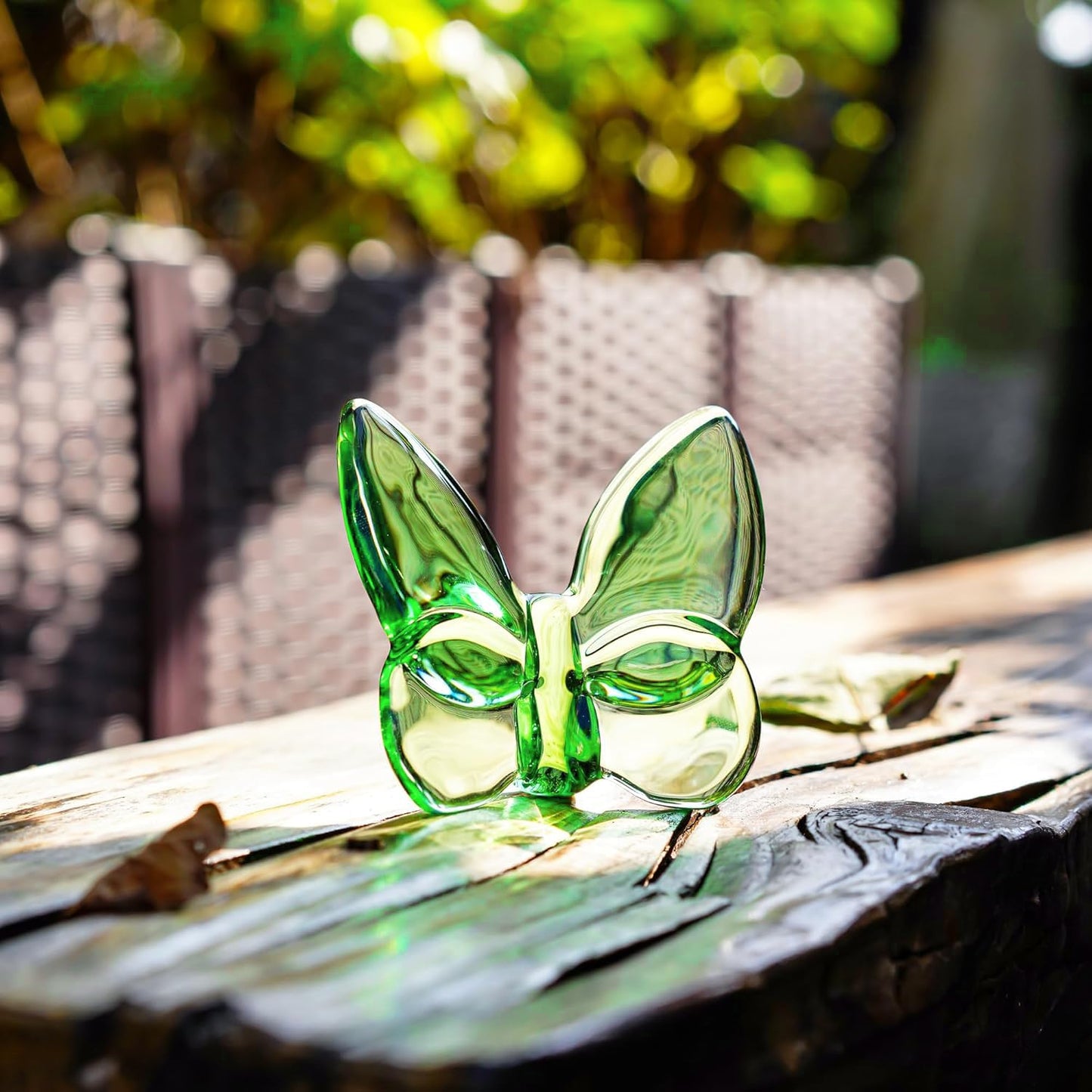 kanpura 3" Crystal Butterfly Figurine,Green Glass Butterfly Statue,Crystal Animal Collectible Figurine for Christmas Home Decor