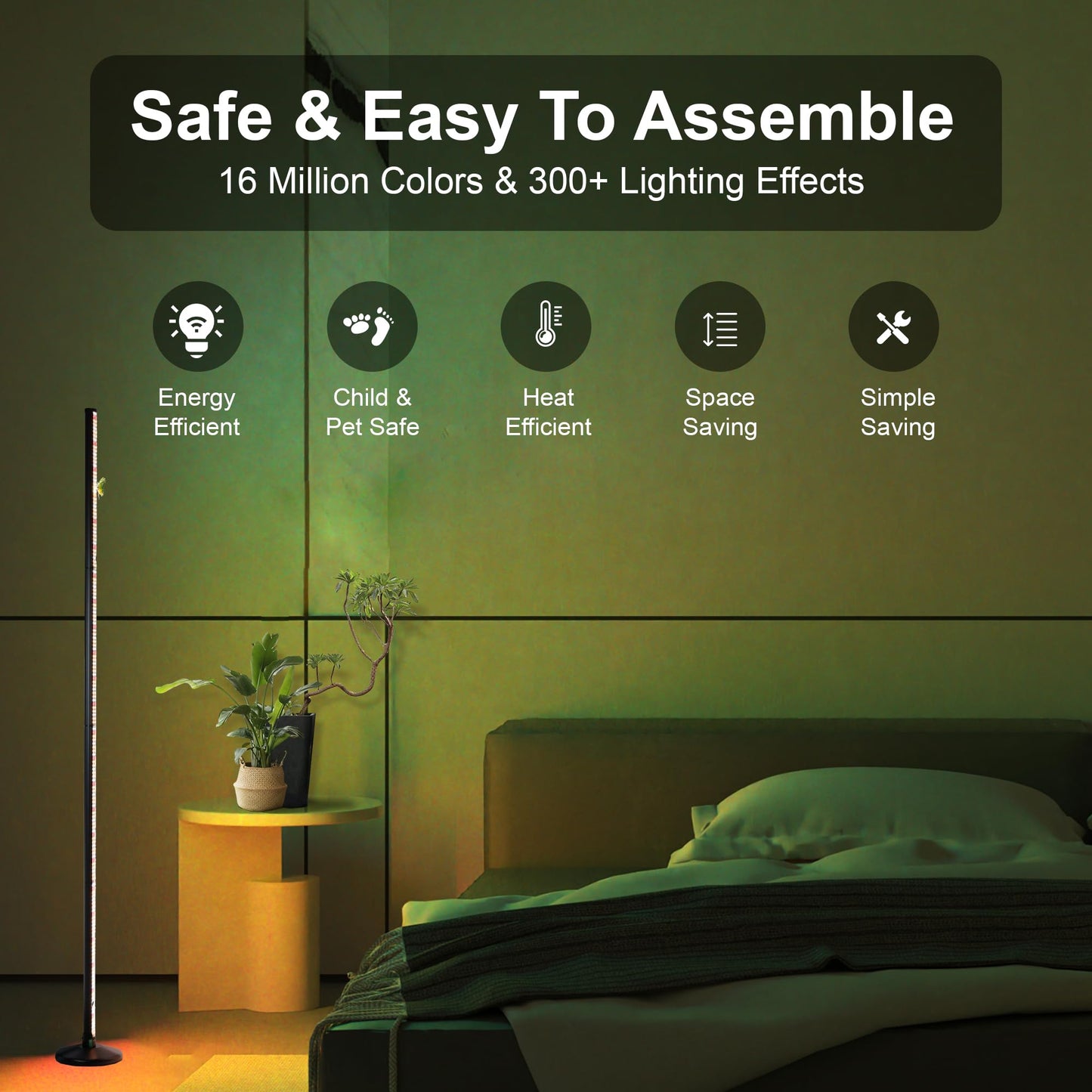 Oizuon Plant Grow Lights Indoor – 64.5'' Tall Full Spectrum Plant Growing Lamps with 660nm, 3000K & 6000K LEDs, 36W Grow Lights for Indoor Plants with Dual Auto Timer (4H/8H/12H) & Remote Control