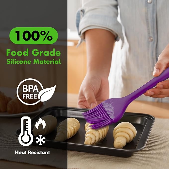 HOTEC Basting Brushes Silicone Heat Resistant Pastry Brushes Spread Oil Butter