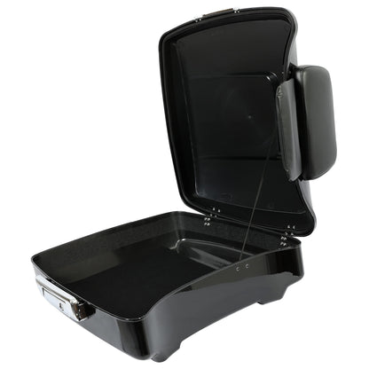 ECOTRIC Chopped Luggage Trunk W/Pad Compatible with 2014-2024 Harley Touring Road King Road Glide Street Glide Electra Glide Tail Box Trunk with Backrest