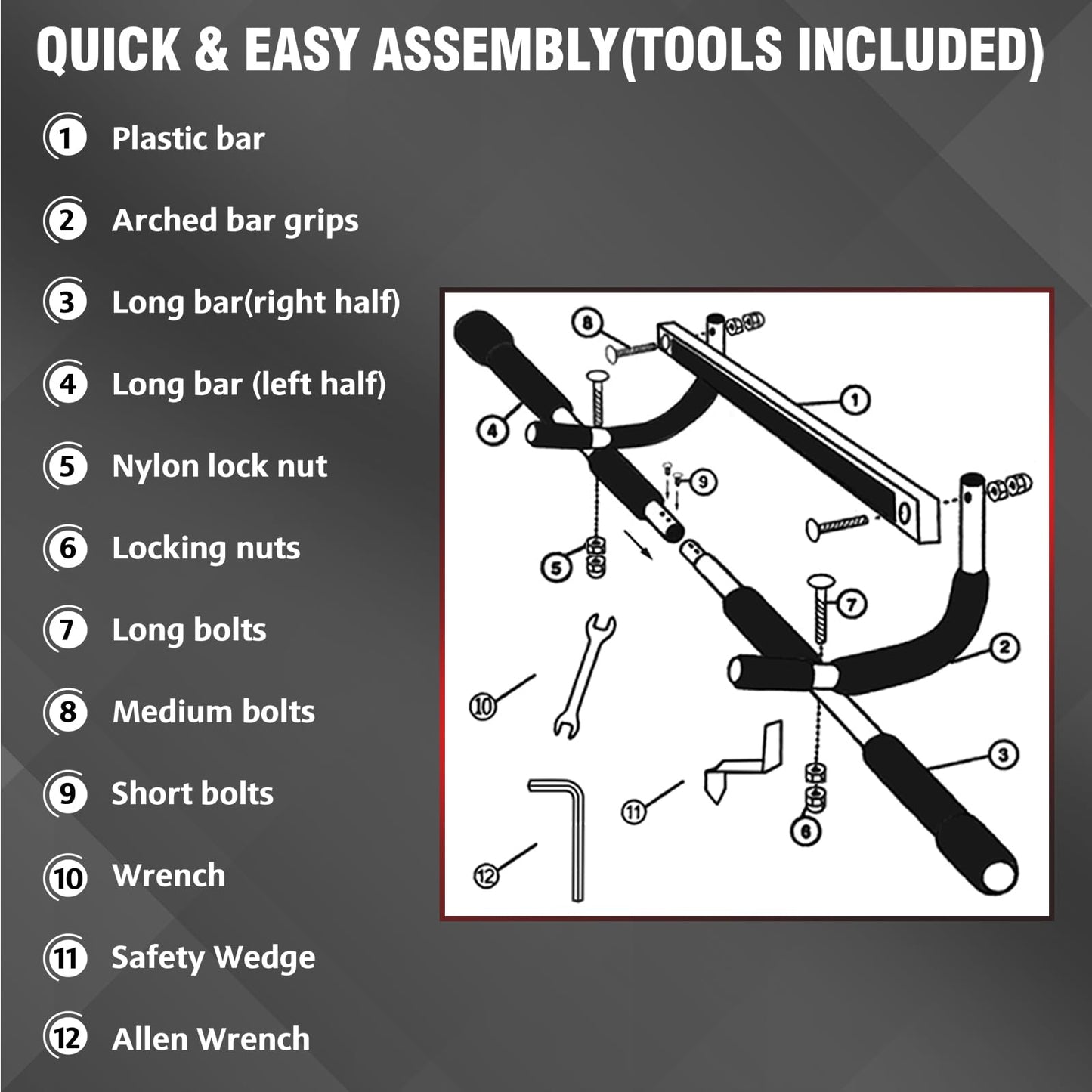 TOPOKO Upgrade Pull Up Bar for Doorway, Max Capacity 440 lbs Chin Up Bar, Portable Upper Body Workout Bar, Strength Training Door Frame Pull-up Bars, Hanging Bar for Exercise, Pullup Bars for Home