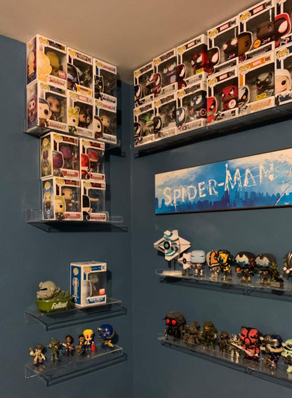 15 Inch Clear Acrylic Shelves for Wall,4 Pcak Wall Mounted Floating Shelves for Bathroom,Bedroom,Renter Friendly,Kids Room,Invisible Display Shelf for Lego,Funko Pop,Collectibles,Perfume,Bookshelf