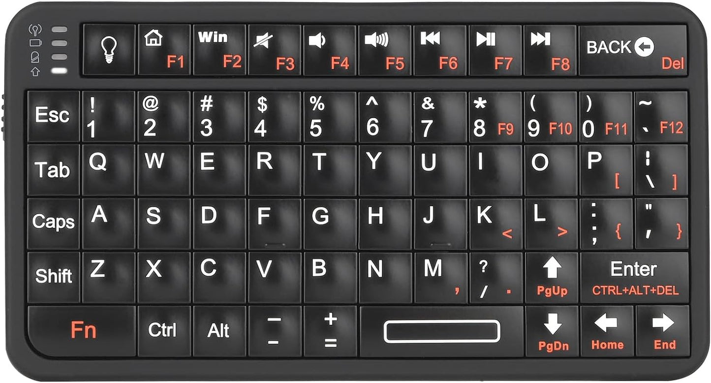 Rii Mini Bluetooth Keyboard,Portable Wireless Rechargeable Keyboard with Backlit,for Smart TV/Android TV Box/Smartphone/HTPC/IPTV/VR Glasses Black(Upgrade-TypeC)