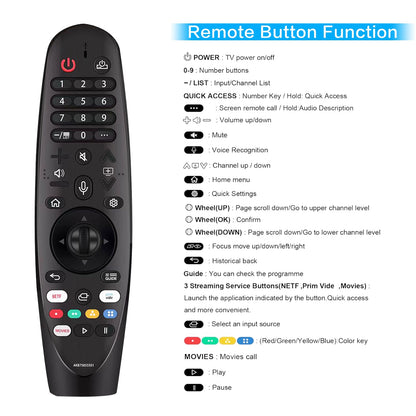 Replacement Magic Remote Control for LG Smart TV Remote for LG UHD OLED QNED NanoCell 4K 8K Models with Pointer and Voice Function