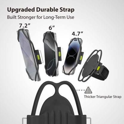BONE Run Tie 3, Running Phone Armband, Skin-Friendly Silicone Sport Armband with Dual Layer Structure for Heat-Dissipation, Workout Phone Holder for iPhone and 4-7"-7.2" Smartphones (Size L)