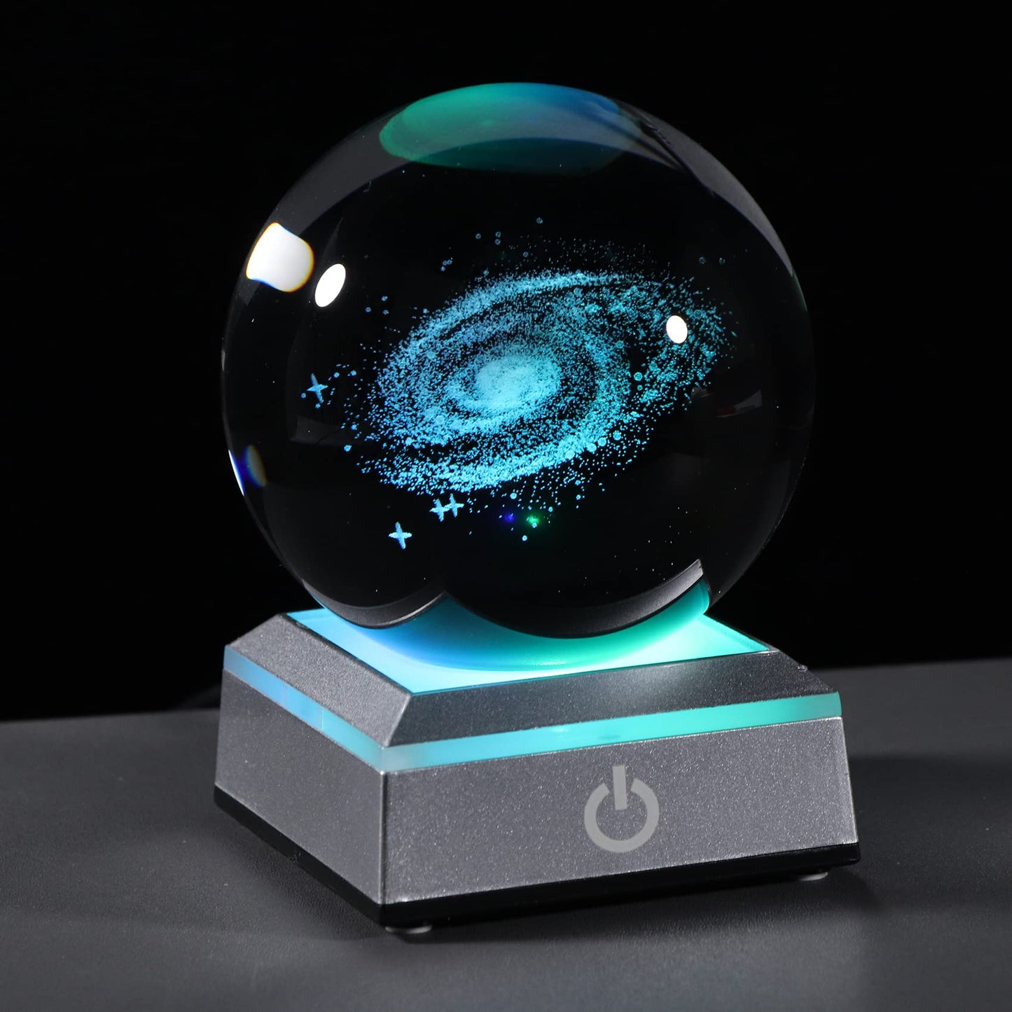Qianwei 3D Galaxy Crystal Ball Space Astronomy Science Gift Room Decor Lamp