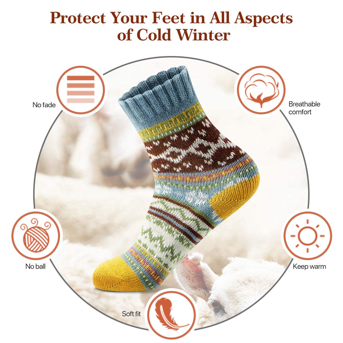 FYC Socks for Women - Stocking Stuffers Gifts for Women - Warm Thick Soft Wool Cozy Crew Socks Christmas Gifts for Woman