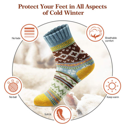 FYC Socks for Women - Stocking Stuffers Gifts for Women - Warm Thick Soft Wool Cozy Crew Socks Christmas Gifts for Woman