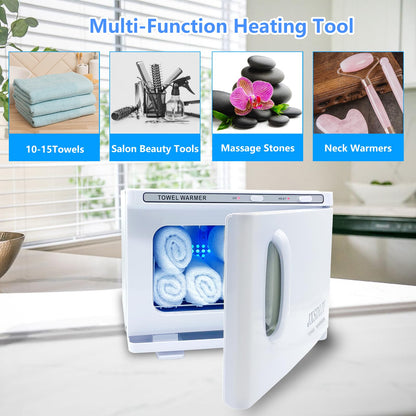 Small Hot Towel Warmer for Spa Home Salon Esthetician 2-in-1 5L Mini Personal Hot Towel Cabinet Towel Warmers Spa, Fast Heating Towel Heater Towel Steamer for Facials…