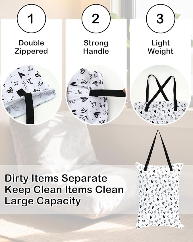 ALVABABY 2 Pack Large Wet Dry Bag Waterproof Hanging Cloth Diaper