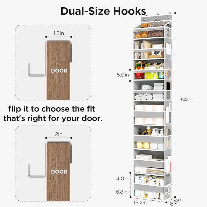 Over The Door Organizer, 8 Shelf Door Hanging Organizers