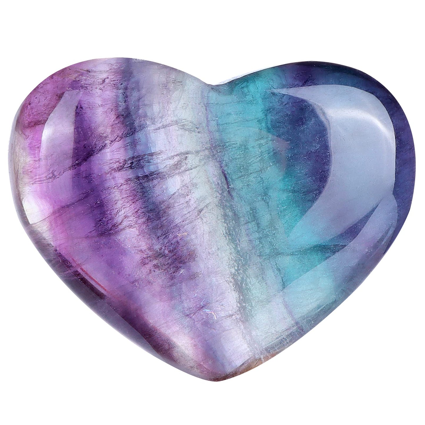 Artistone 2 Inch Rainbow Fluorite Crystal Heart Healing Crystals Heart Stones Polished Pocket Love Gemstones Chakra Reiki Energy Balancing Meditation Massag Gift