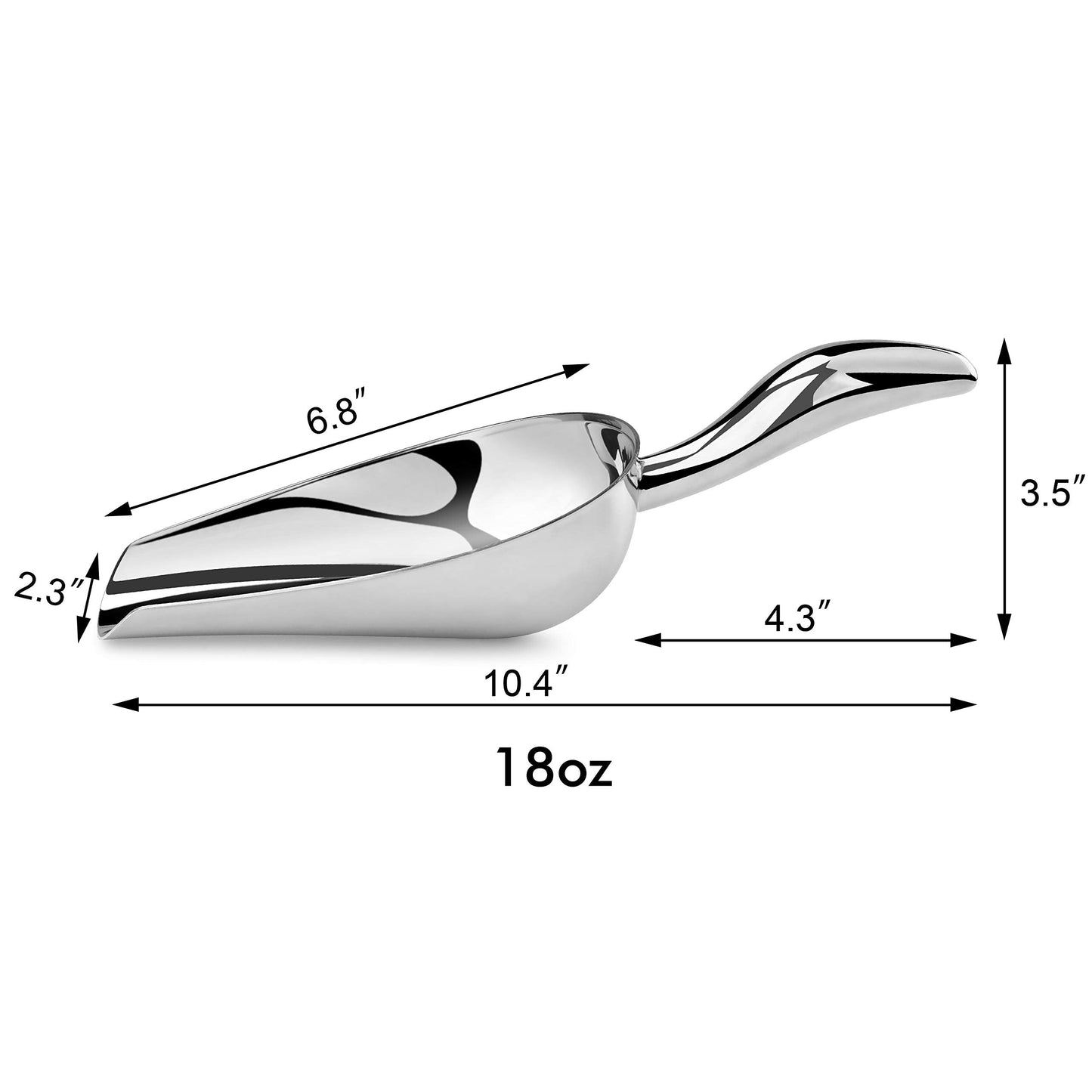 New Star Foodservice Restaurant Grade Stainless Steel Bar Ice Flour Utility Scoop, 18-Ounce
