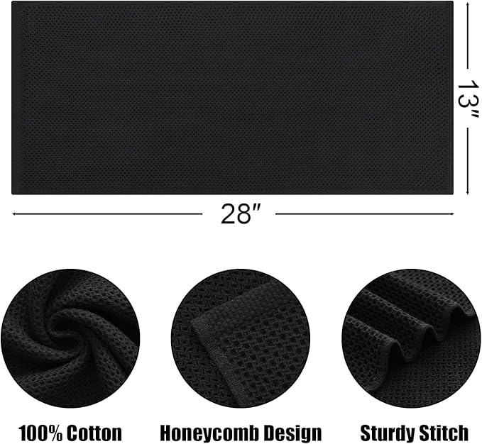 Kitinjoy 100% Cotton Waffle Weave Kitchen Hand Towels