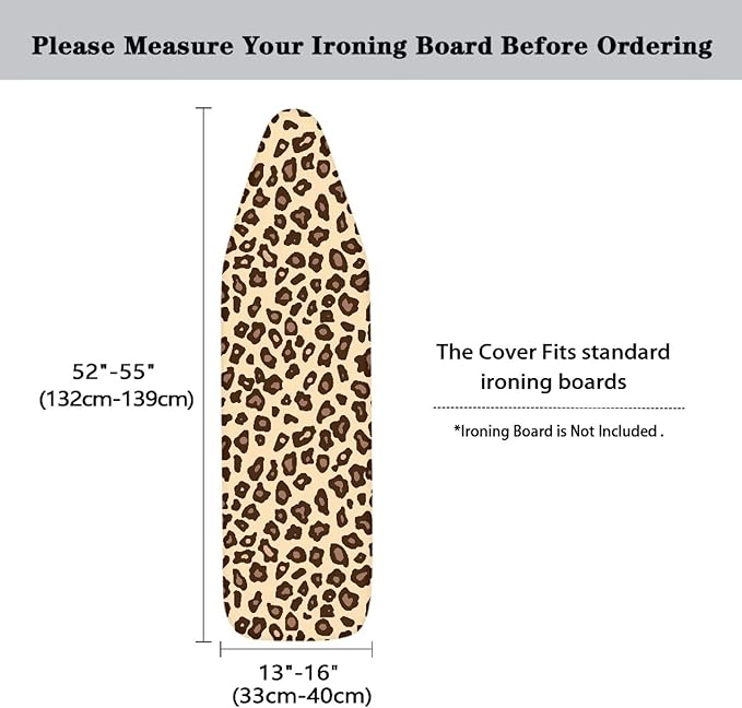 Leopard Print Ironing Board Cover Standard Size, Polyester Ironing Board