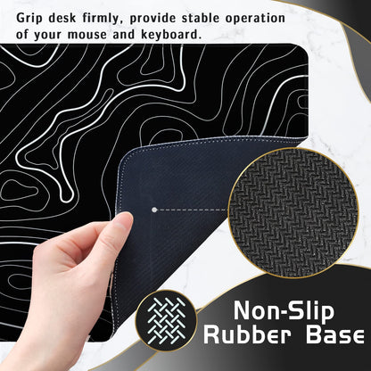 UJoowalk Topographic Gaming Mouse Pad, Large, Black and White, 31.5 x 11.8 in