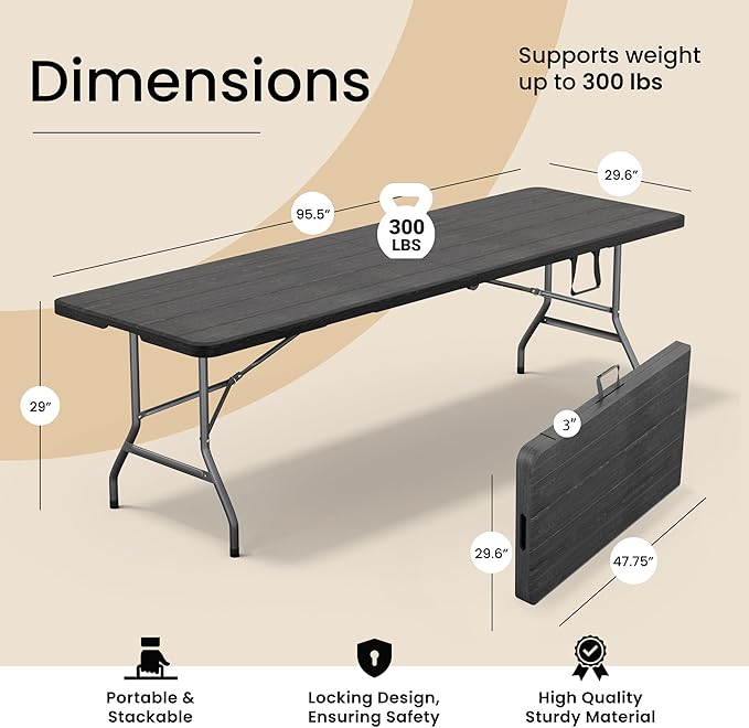 Our Modern Space 8 Feet Foldable Table