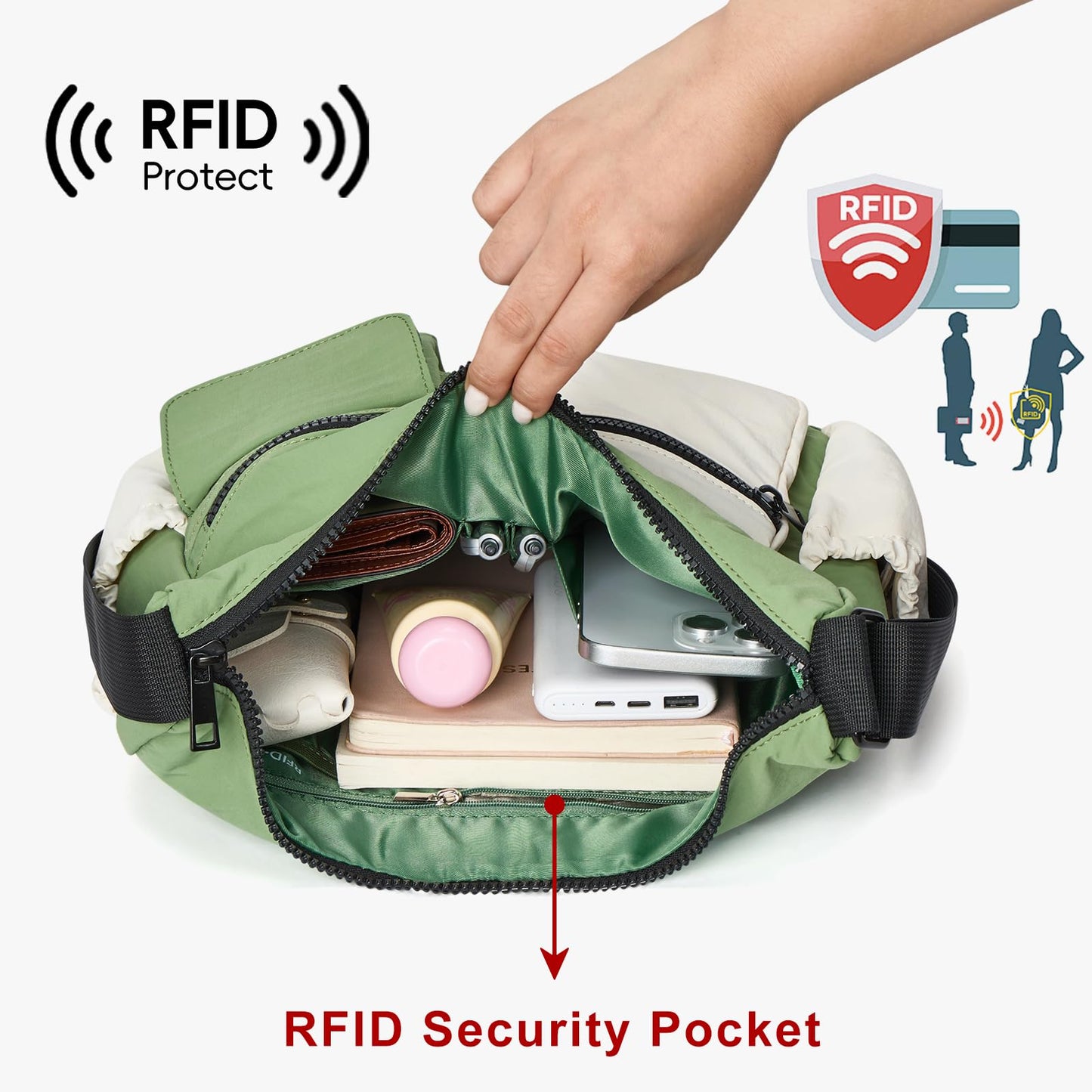 CLUCI Travel Purses for Women, Waterproof Nylon Crossbody Bags for Woman Trendy, Anti Theft Shoulder Handbags for Ladies
