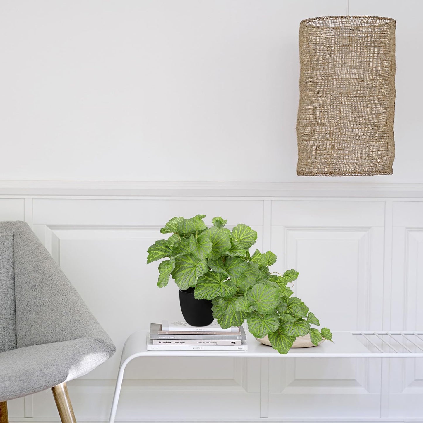 Artificial Plants Indoor with Pot Faux Plants Indoor Tabletop, 11.2" Small Fake Potted Plant, Silk Tropical Desk Plant for Home & Office, Farmhouse, Bedroom, Living Room, Dining Room Table Decor