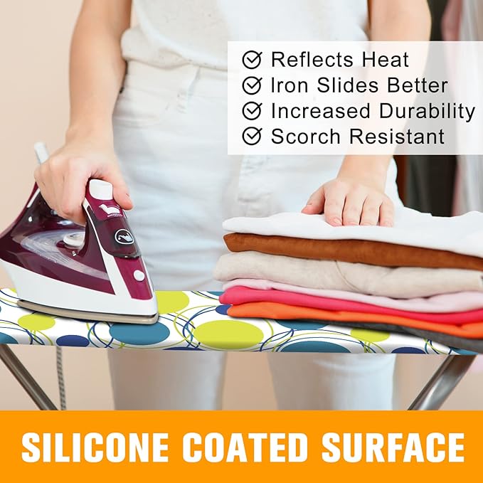 Ironing Board Cover and Pad, Standard Size 15" x 54" Iron Board Replacement