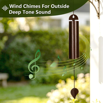 40" Wind Chimes for Outside Deep Tone Heroic Windbell, Handcrafted Metal, Weather Resistant Serenity Bell for Garden Patio Porch Yard, Memorial Sympathy Wind Chime Gift for Mom Dad Grandma