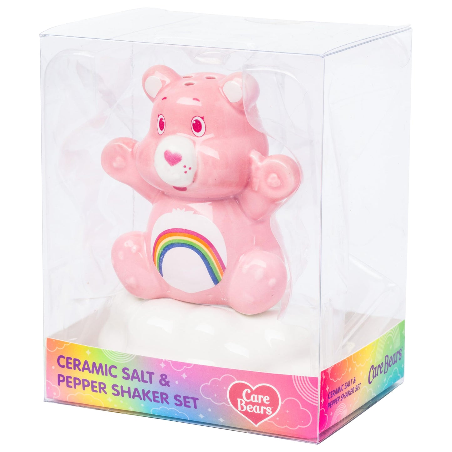 Silver Buffalo Care Bears 3d Ceramic Salt and Pepper Shaker Set Featuring Cheer Bear, 3.6” x 2.7” x 4.25”