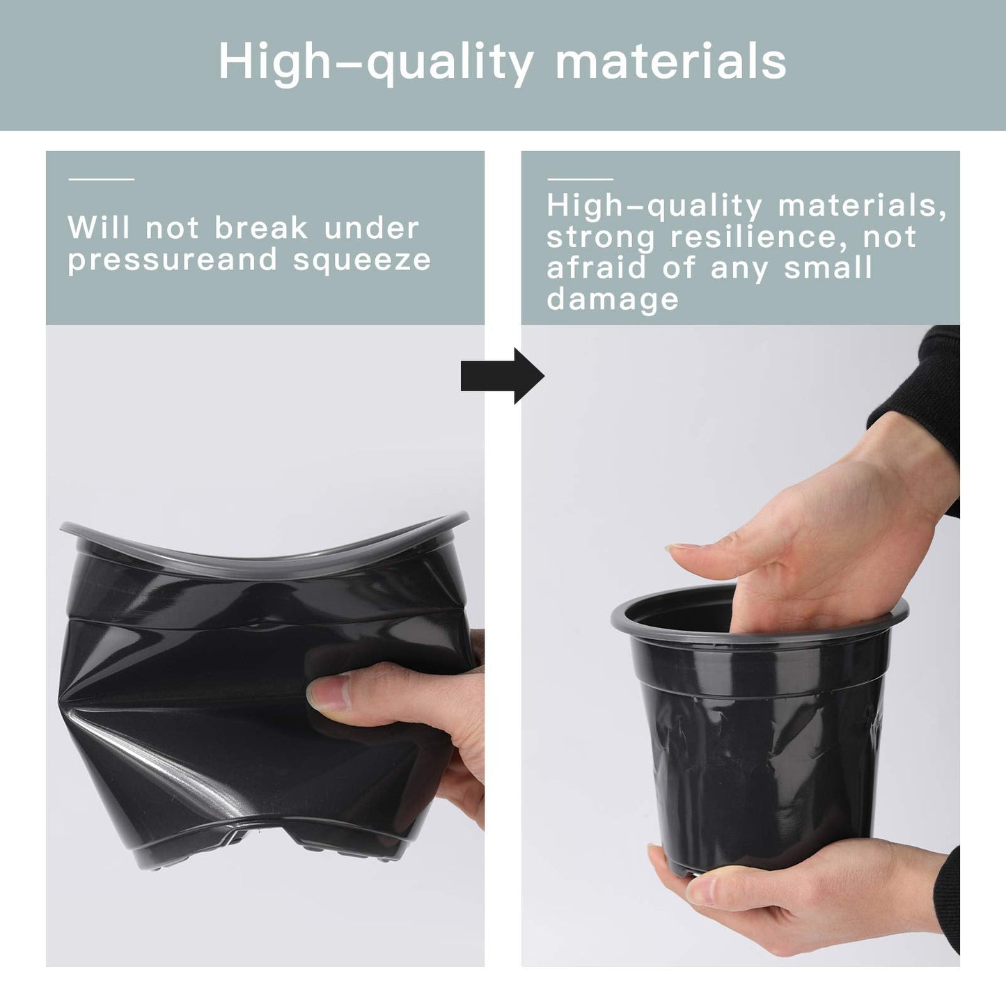 Oubest Plastic Black Plant Nursery Pots 6" 100 pcs 0.5 Gallon for Flower Plant Container Seed Starting Seedlings Reusable Transplanting Succulent Propagation Planting Pots