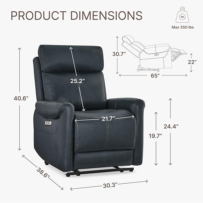 KISLOT Leather Recliner Chair for Adults Wall Hugger RV Recliner