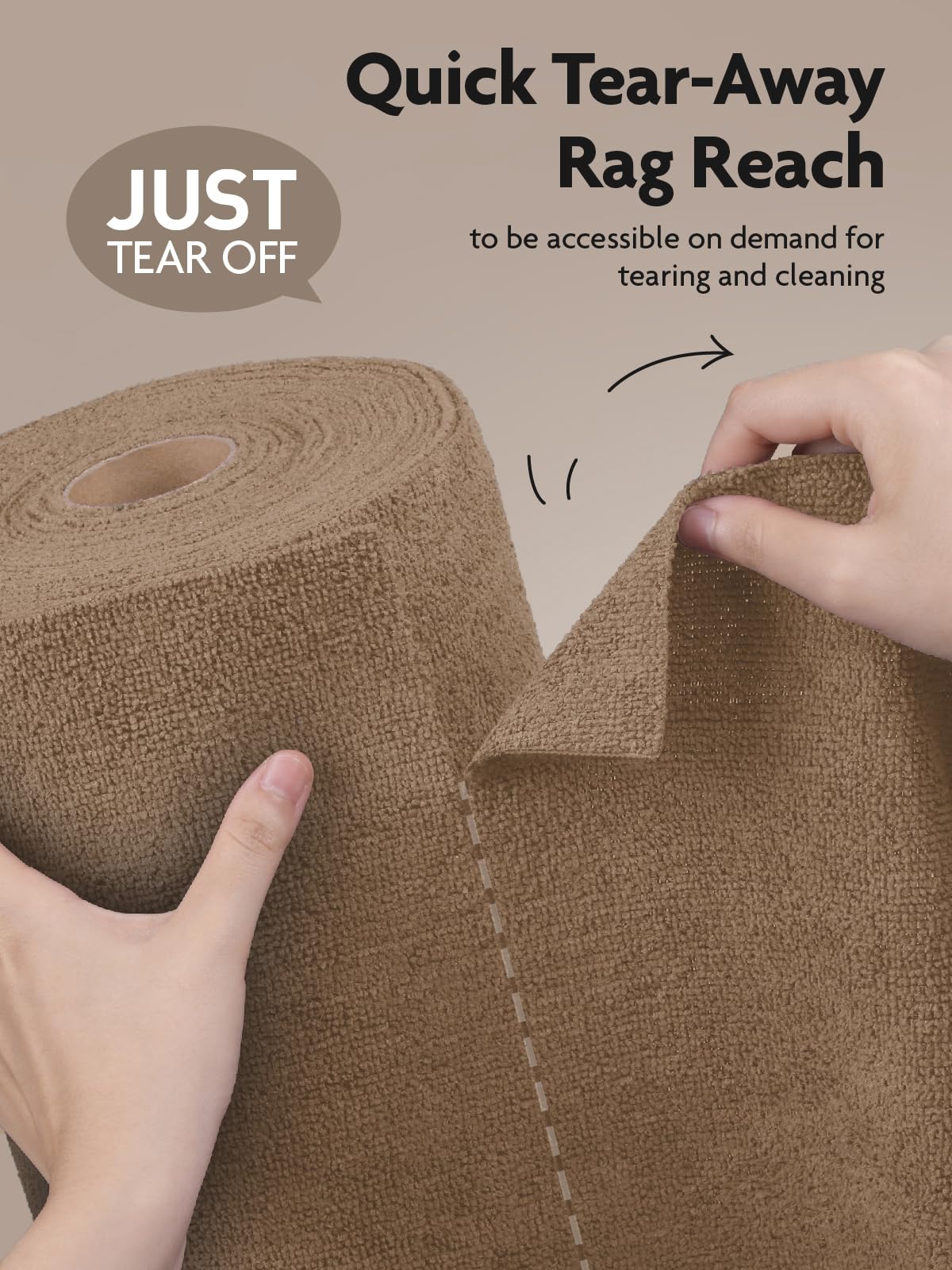 Fantasticlean Microfiber Cleaning Cloth Roll -150 Pack, Tear Away Microfiber Towels, 12" x 12", Reusable, Washable, Ultra Absorbent Dishcloth for Home Supplies, Car, Pet, Kitchen (2 Rolls of Grey)