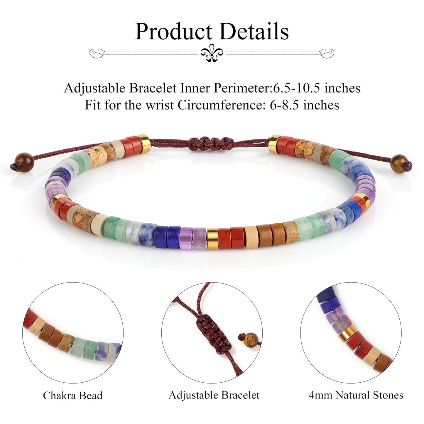 JoycuFF Chakra Bracelets for Women Crystals and Healing Stones Crystal Bracelet for Women Healing Crystals Meditation Relaxing Gifts for Womens Bracelets Anxiety Relief Items 7 Chakras