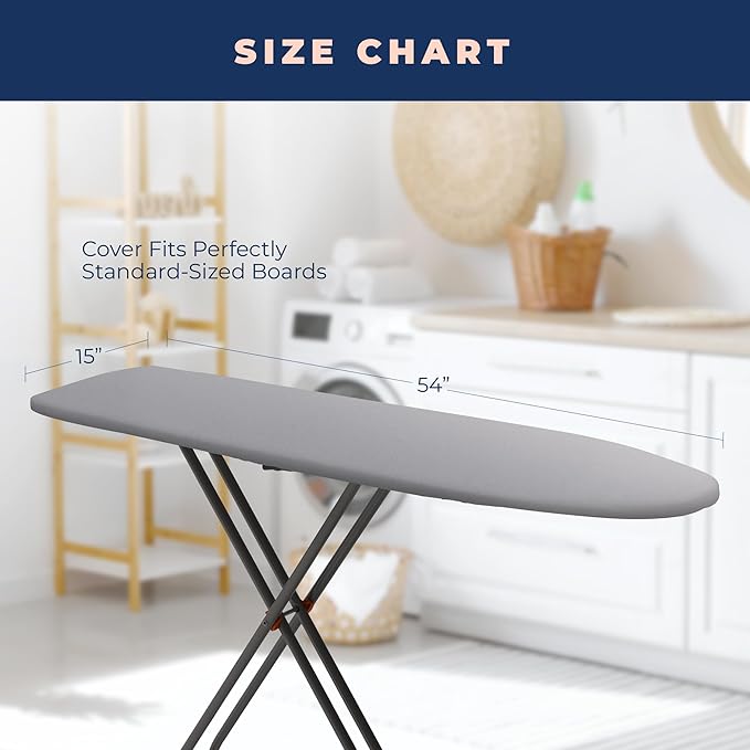 Ironing Board Cover and Pad Extra Thick Heavy Duty Padded 4 Layers, Non Stick
