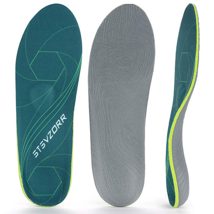 Plantar Fasciitis Arch Support Orthopedic Insoles Relieve Flat Feet Heel Pain Shock Absorption Comfortable Inserts(Size:UK-6,Length:9.87",Green)