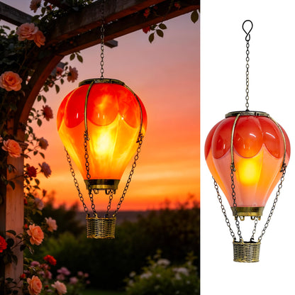 Hot Air Balloon Solar Lantern Outdoor Waterproof, Solar Powered Light for Garden Patio Yard Pathway Porch, Gift for Mom Grandma Women – Pink (1 Pack)